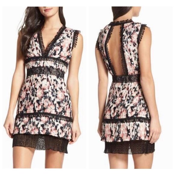Foxiedox Jasmine Dress NWT $254 Pleated Open Back Lace in Jasmine Multi Sz XL - Picture 1 of 13